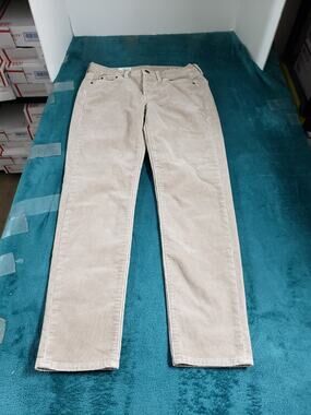 Gap Jeans Size 00 Womens Beige Corduroy Stretch Pants Mid Rise Sexy Boyfriend